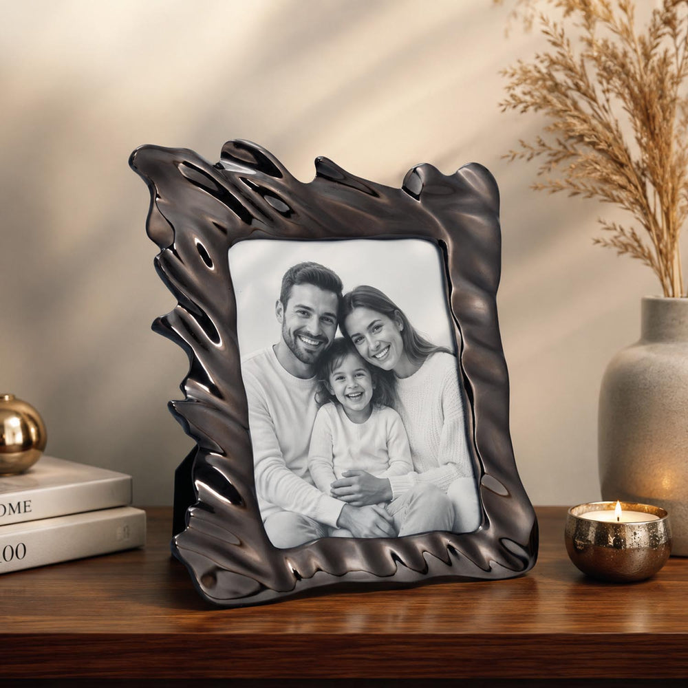 Hamatite Wave Photo Frame- Grey