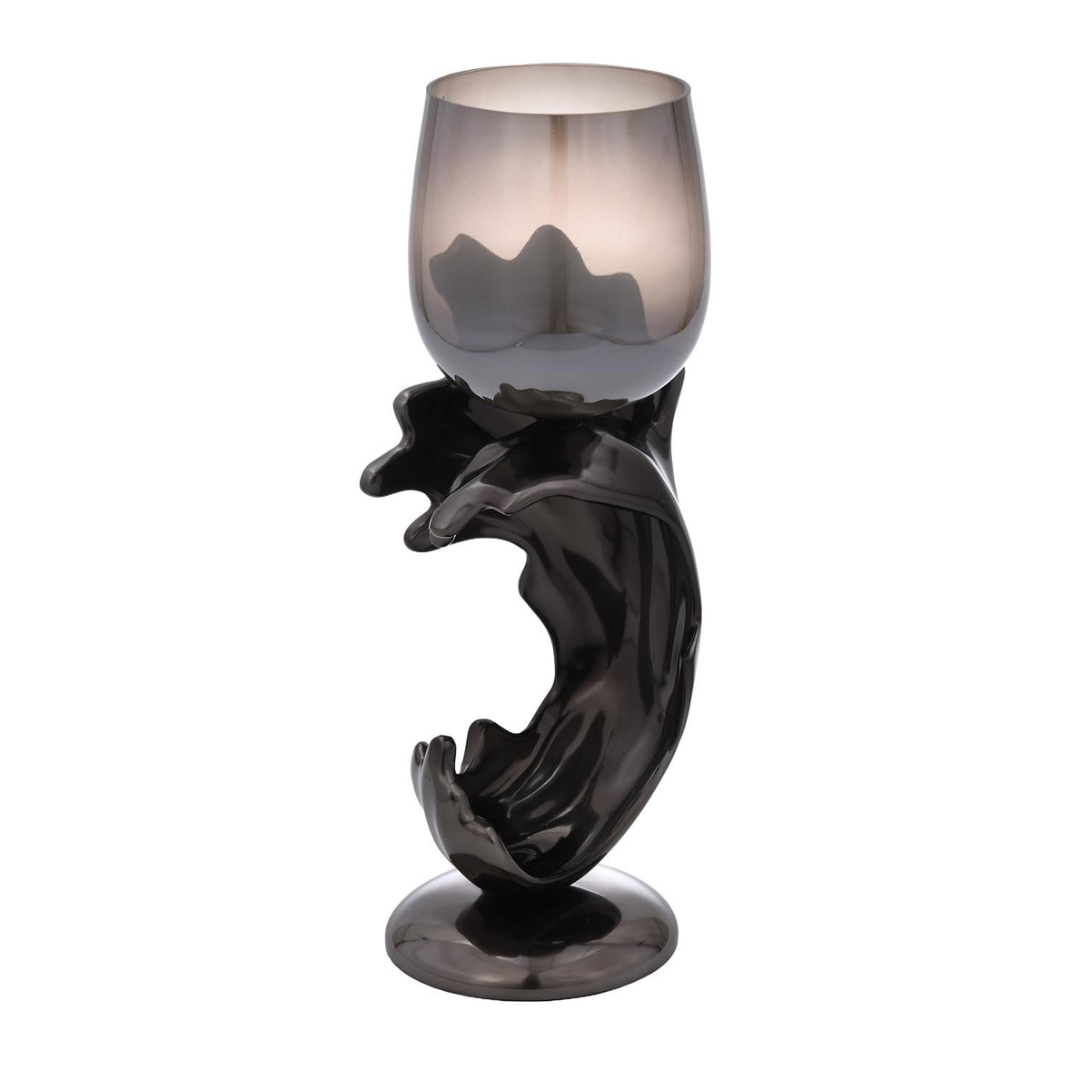 Tidal Splash Large Candle Holder- Grey