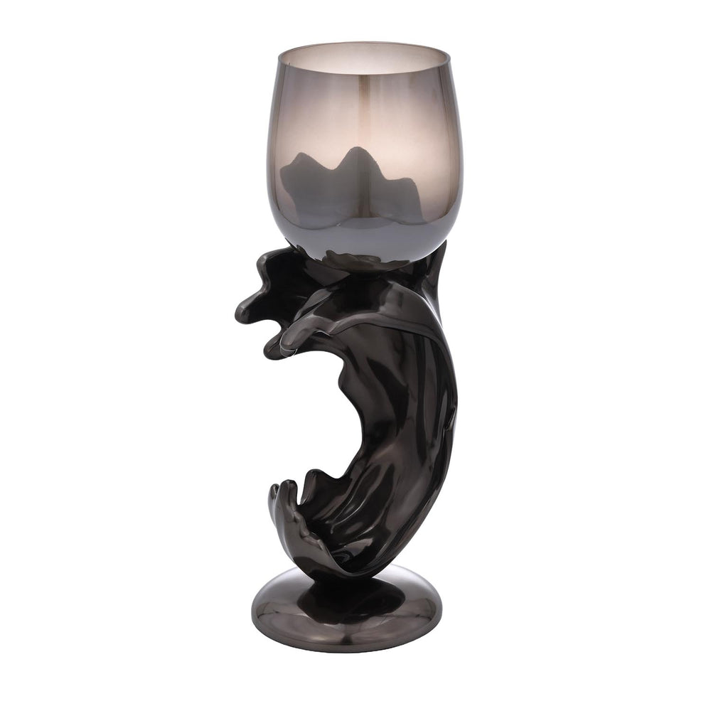Tidal Splash Large Candle Holder- Grey