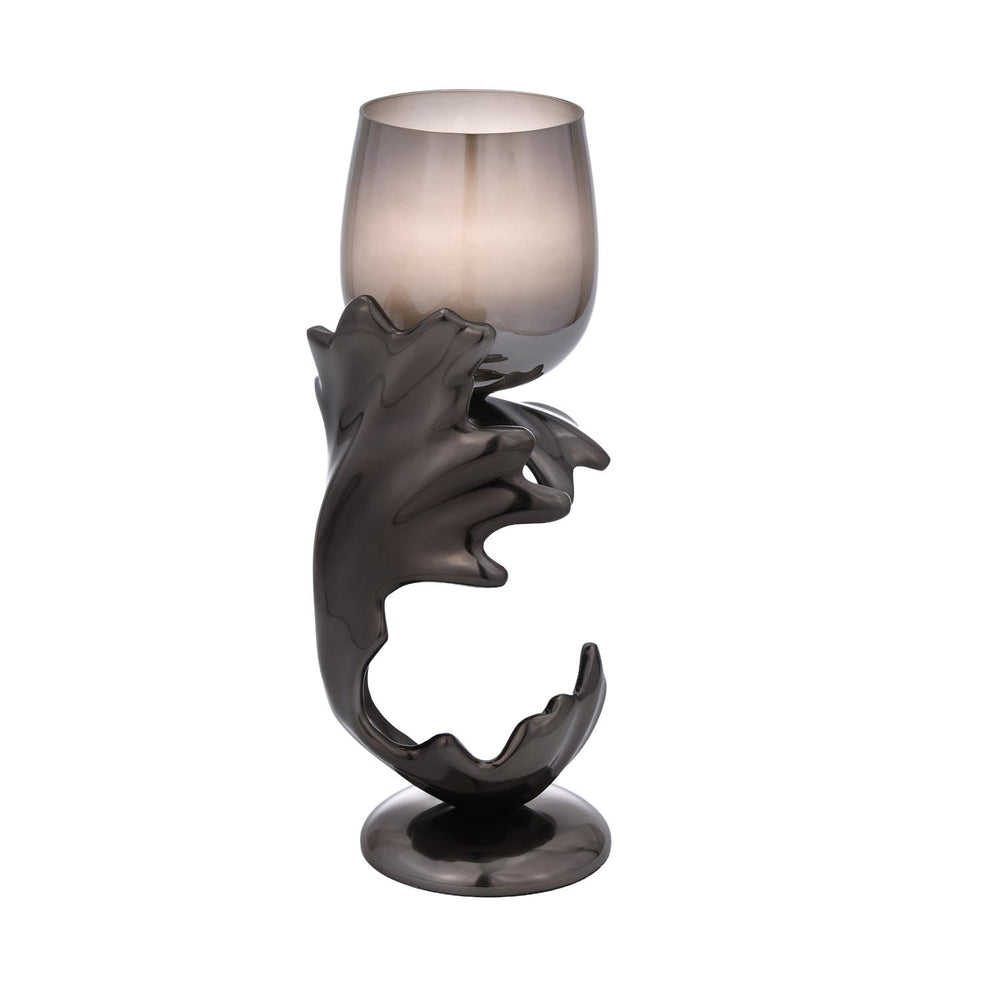 Tidal Splash Large Candle Holder- Grey