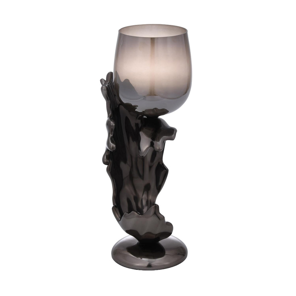 Tidal Splash Large Candle Holder- Grey