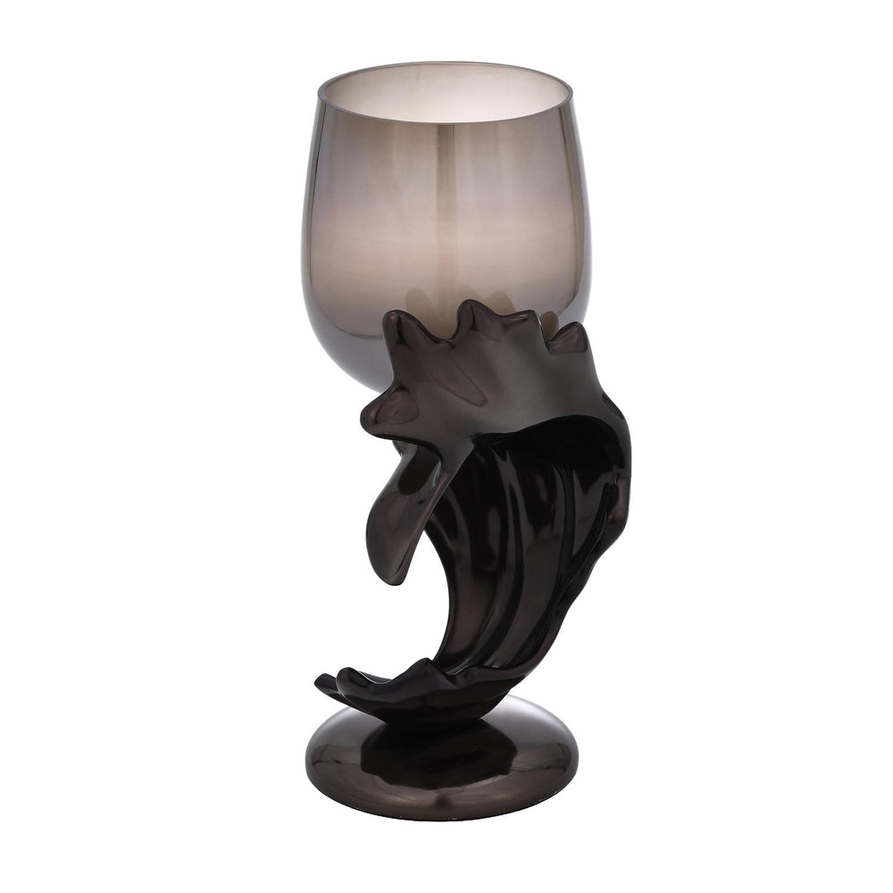 Tidal Splash Small Candle Holder- Grey