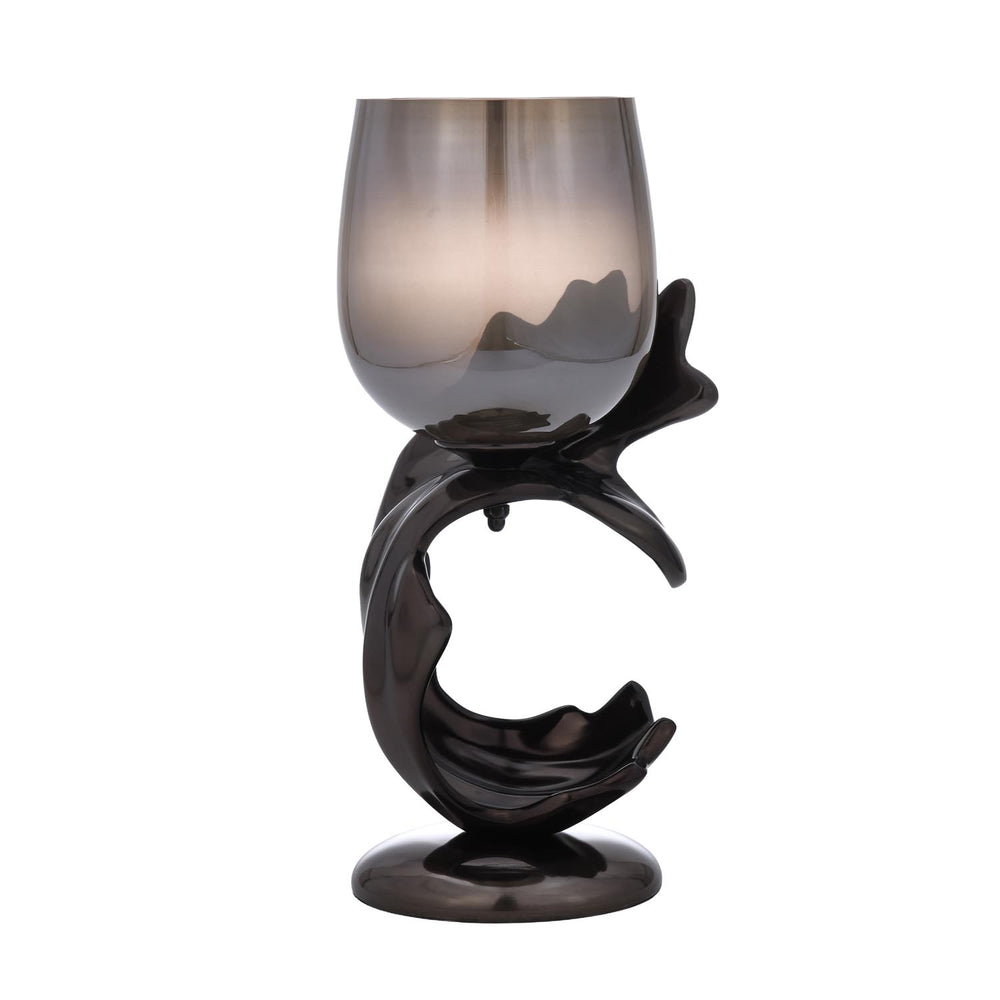 Tidal Splash Small Candle Holder- Grey