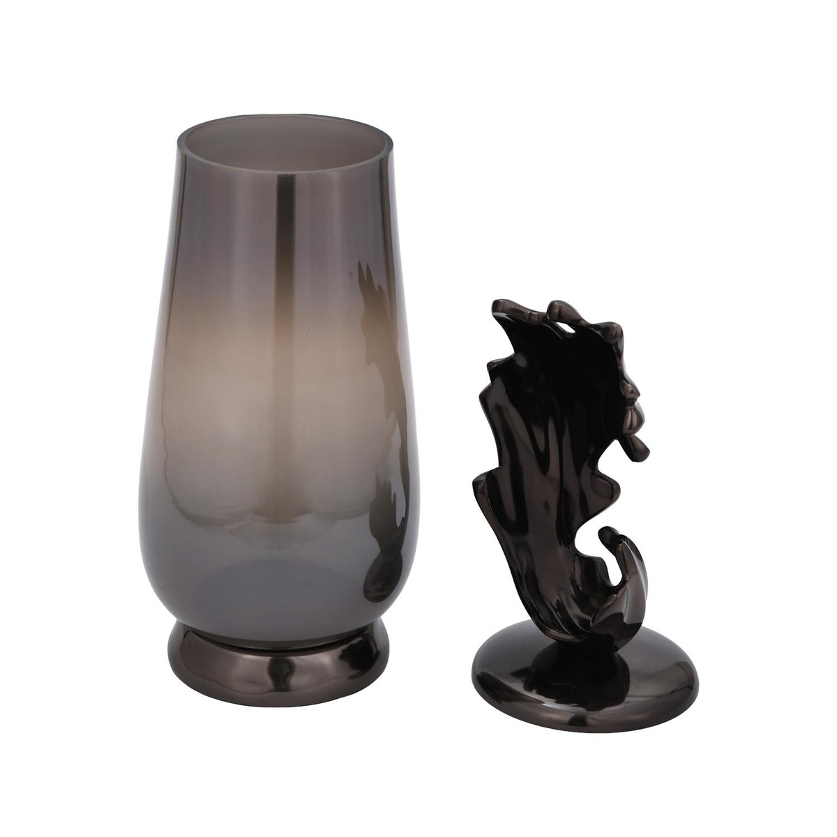 Decorative Hamatite Twig Small Vase- Grey