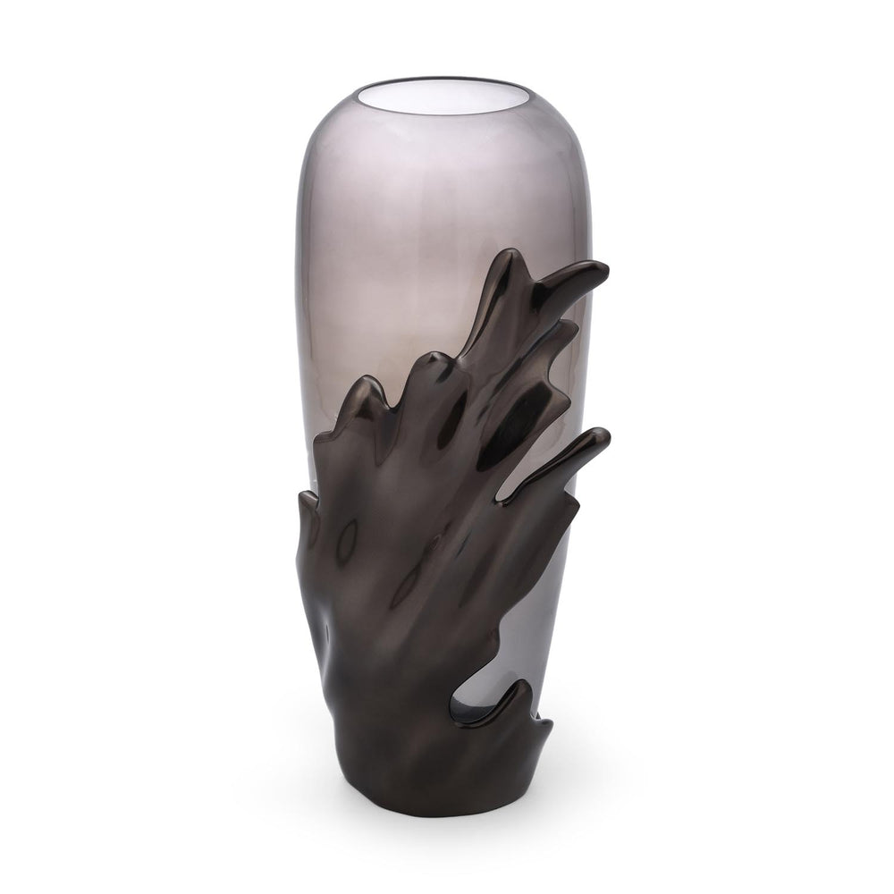 Decorative Hamatite Wave Vase- Grey