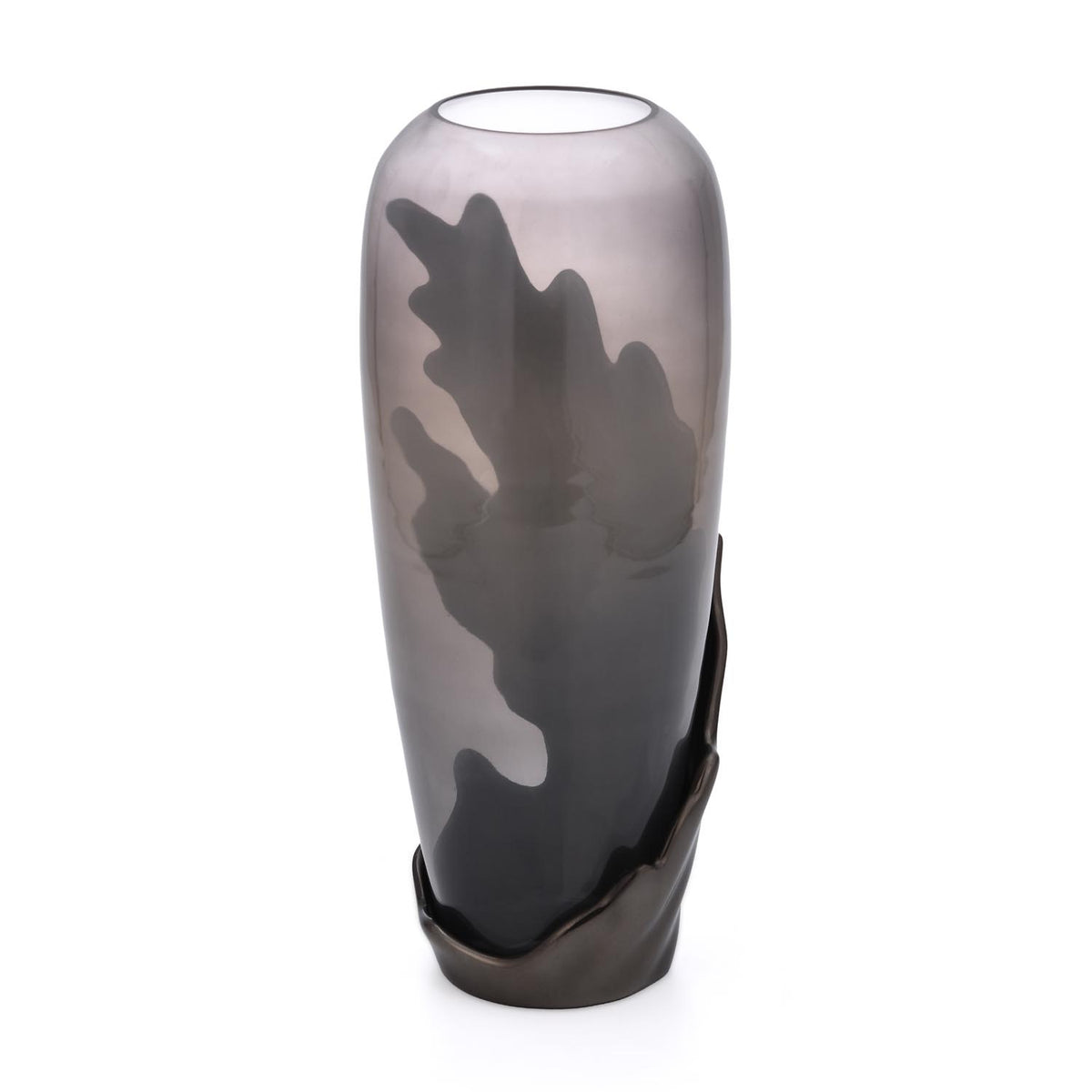 Decorative Hamatite Wave Vase- Grey