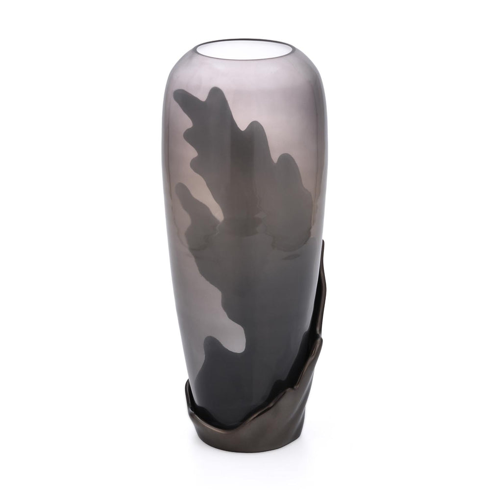 Decorative Hamatite Wave Vase- Grey