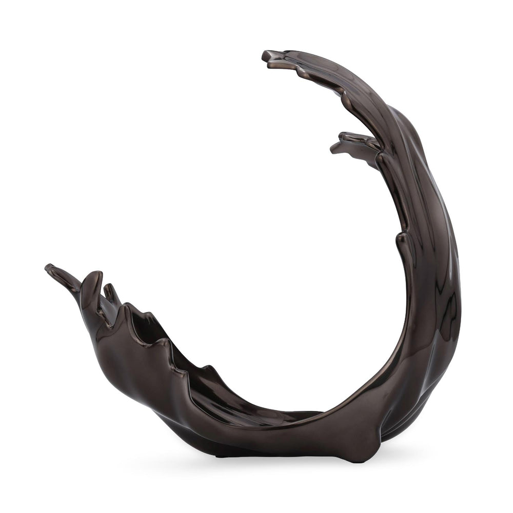 Decorative Hamatite Wave Sculpture Showpiece- Grey