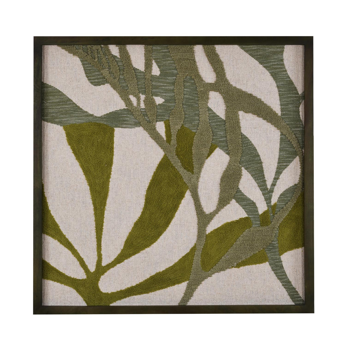 Garden Texture Embroidered Wall Art- Green