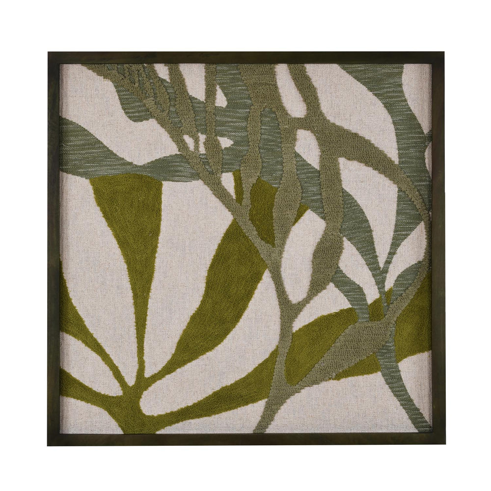 Garden Texture Embroidered Wall Art- Green