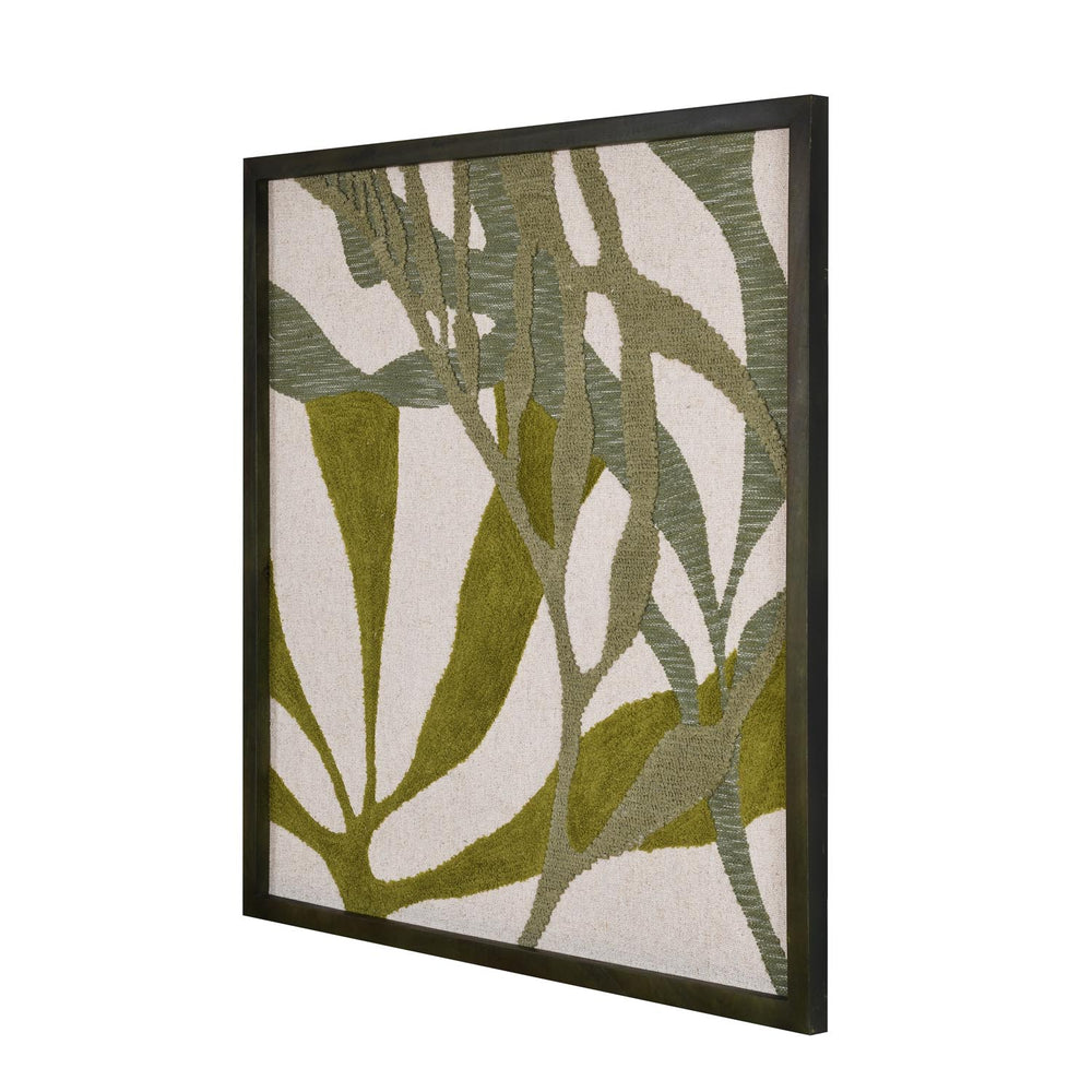 Garden Texture Embroidered Wall Art- Green