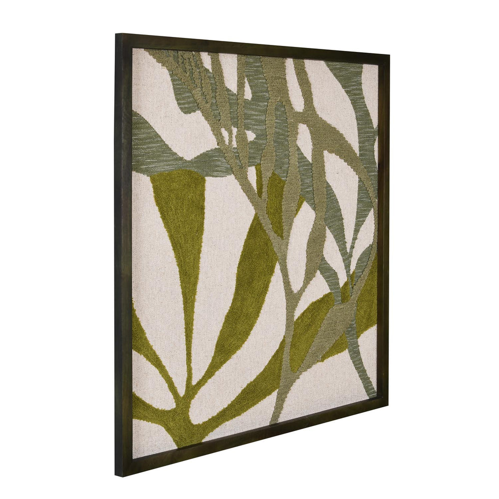 Garden Texture Embroidered Wall Art- Green
