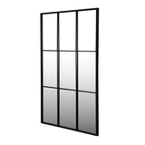 Window Pane Wall Mirror- Black