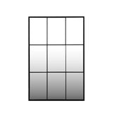 Window Pane Wall Mirror- Black