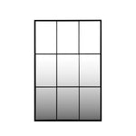 Window Pane Wall Mirror- Black