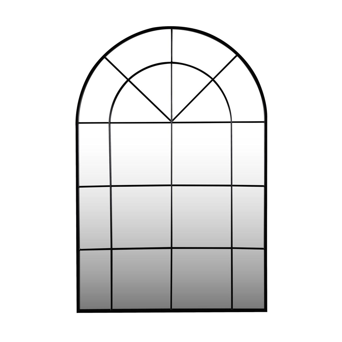 Decorative Arched Grid Wall Mirror - Black