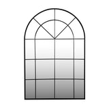 Decorative Arched Grid Wall Mirror - Black