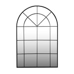 Decorative Arched Grid Wall Mirror - Black