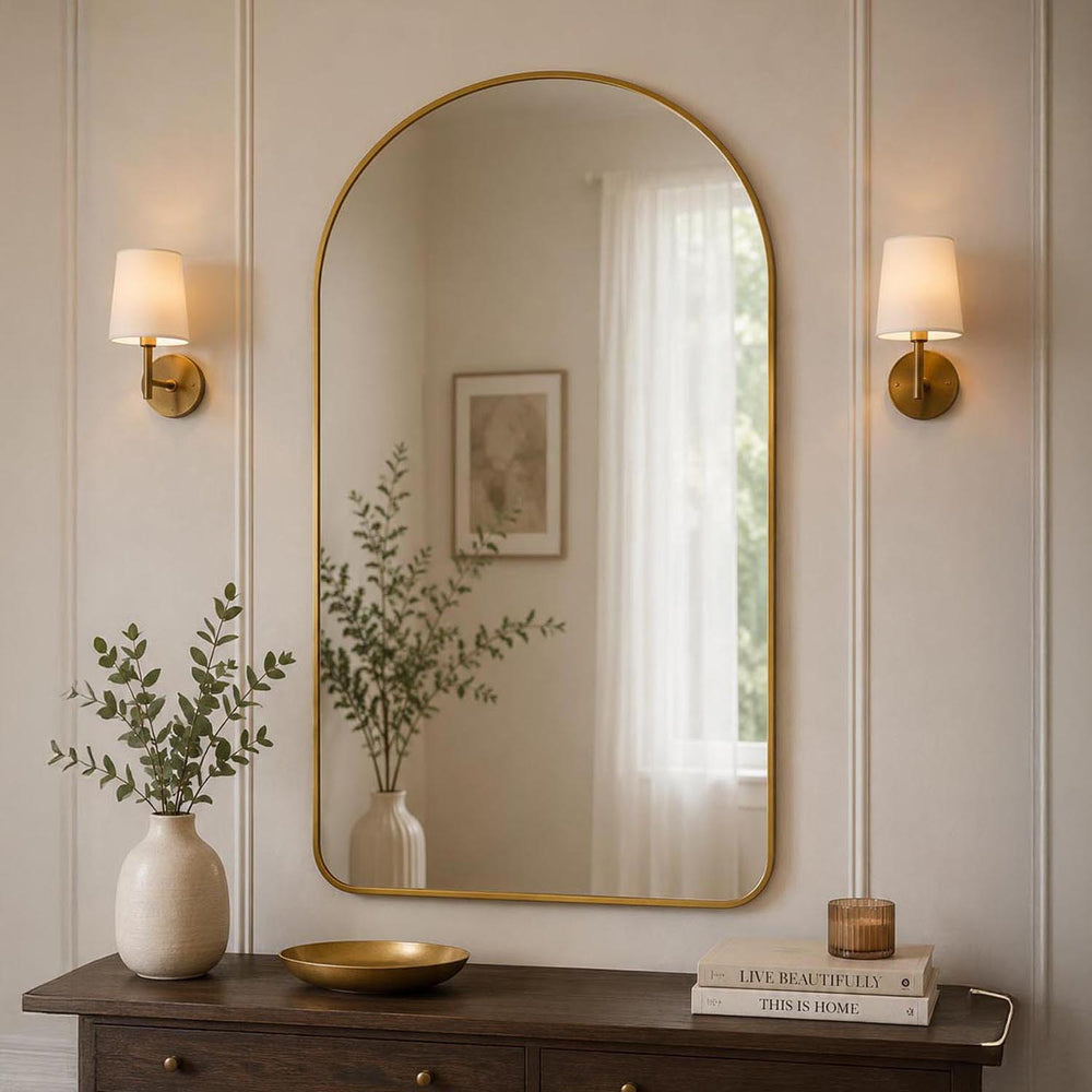 Soft Arch Wall Mirror- Gold