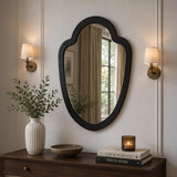 Decorative Shield Wall Mirror- Black