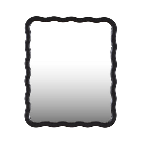 Wavy Rectangular Wall Mirror- Black