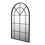 Decorative Arched Grid Wall Mirror - Black