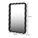 Wavy Rectangular Wall Mirror- Black