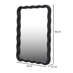 Wavy Rectangular Wall Mirror- Black