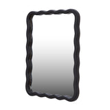 Wavy Rectangular Wall Mirror- Black