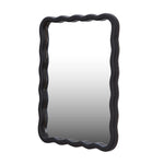 Wavy Rectangular Wall Mirror- Black