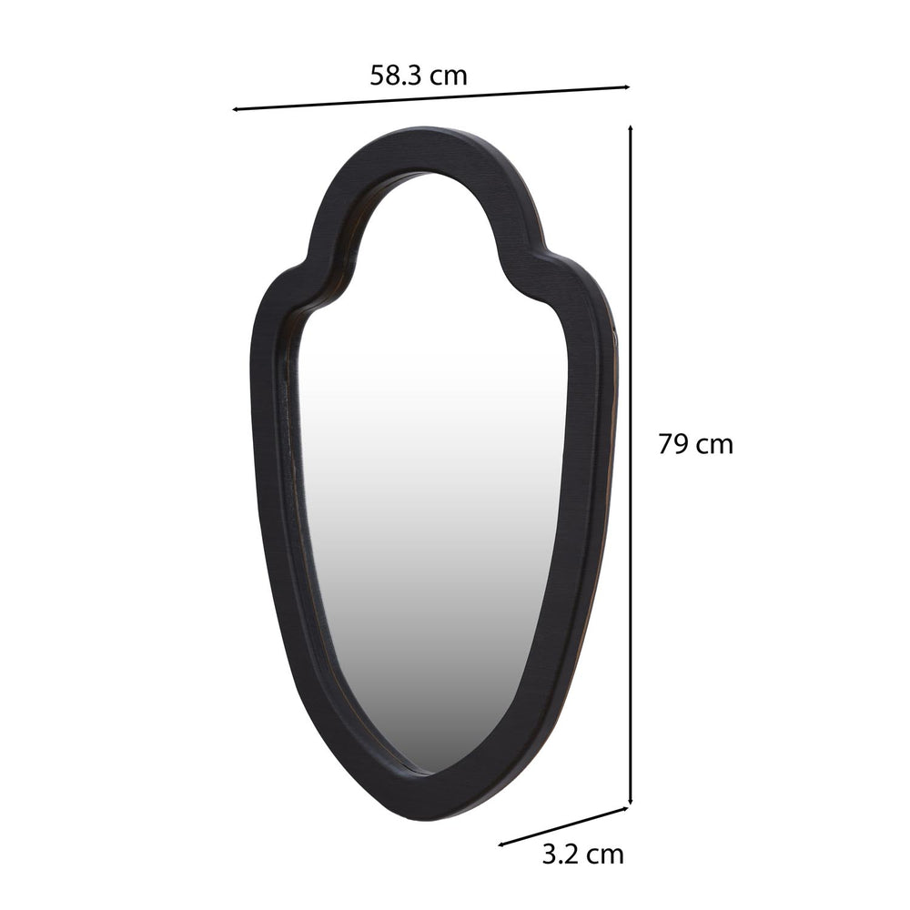 Decorative Shield Wall Mirror- Black