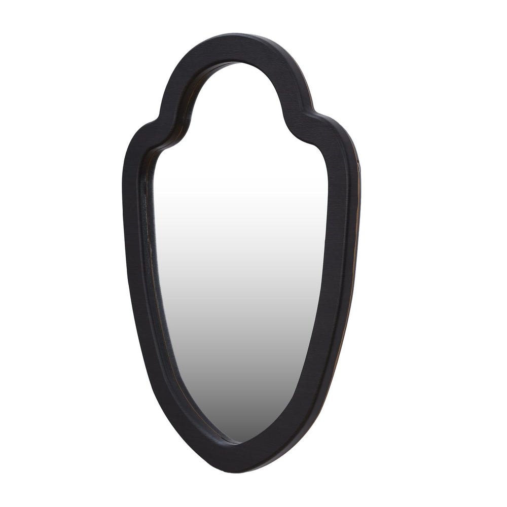 Decorative Shield Wall Mirror- Black