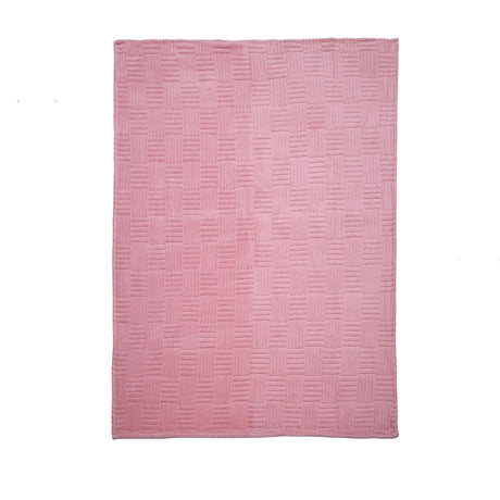 Jacquard Geometric Polyester Single Blanket- Pink