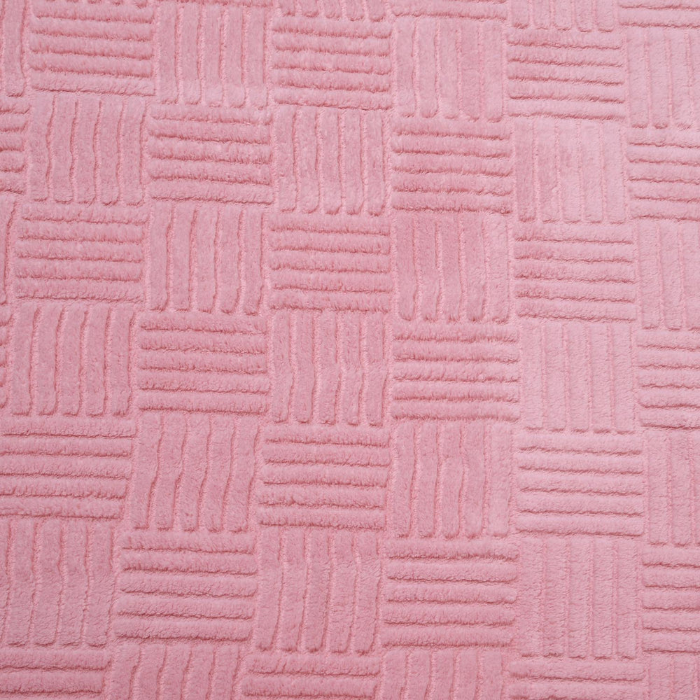 Jacquard Geometric Polyester Single Blanket- Pink