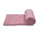 Jacquard Geometric Polyester Single Blanket- Pink