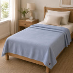 Jacquard Popcorn Polyester Single Blanket- Grey