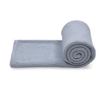 Jacquard Popcorn Polyester Single Blanket- Grey