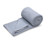 Jacquard Popcorn Polyester Single Blanket- Grey