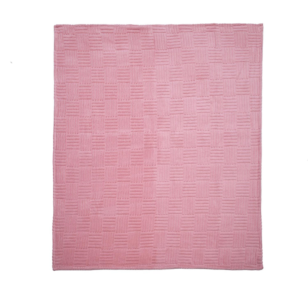 Jacquard Geometric Polyester Double Blanket- Pink