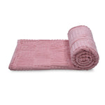 Jacquard Geometric Polyester Double Blanket- Pink