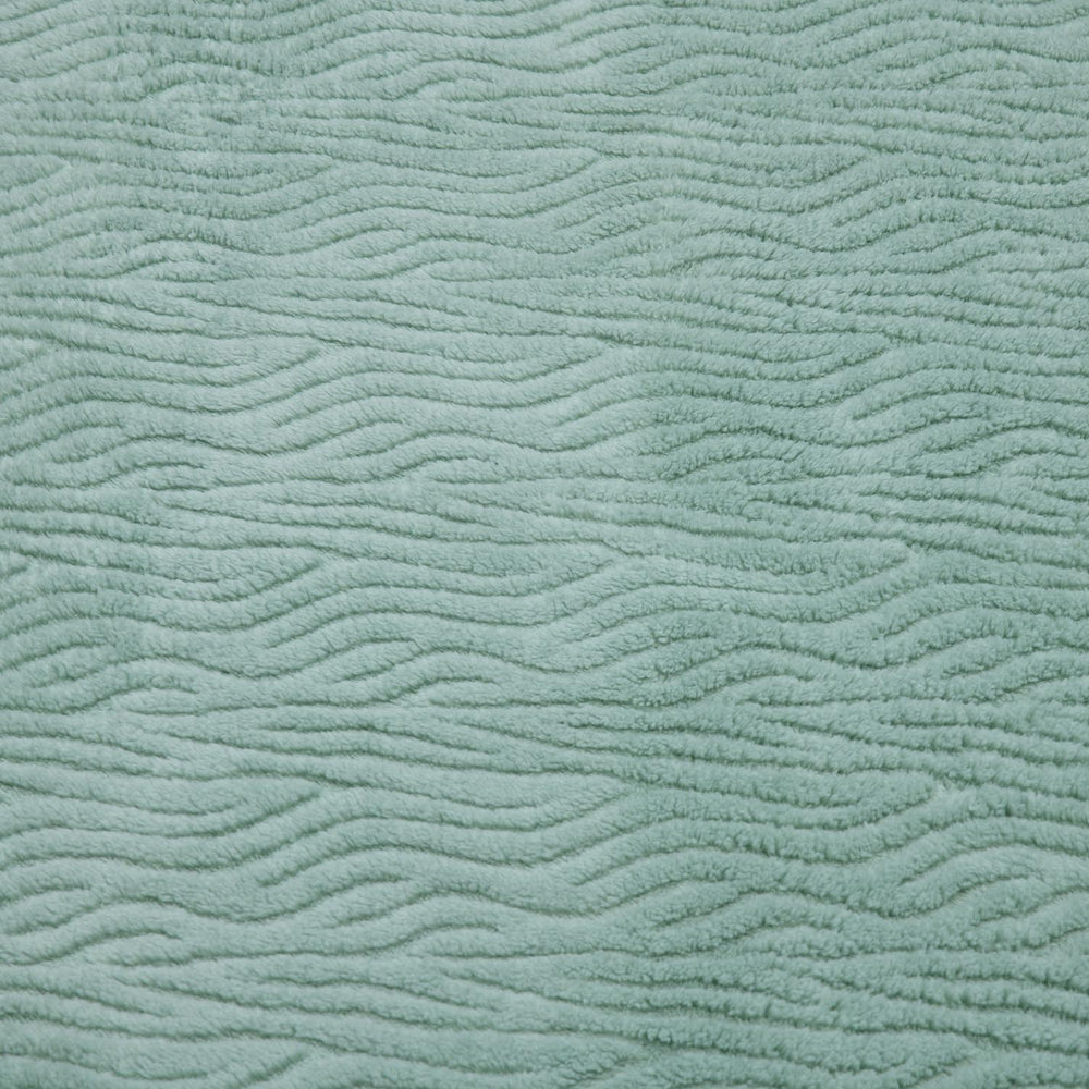 Jacquard Waves Polyester Double Blanket- Green