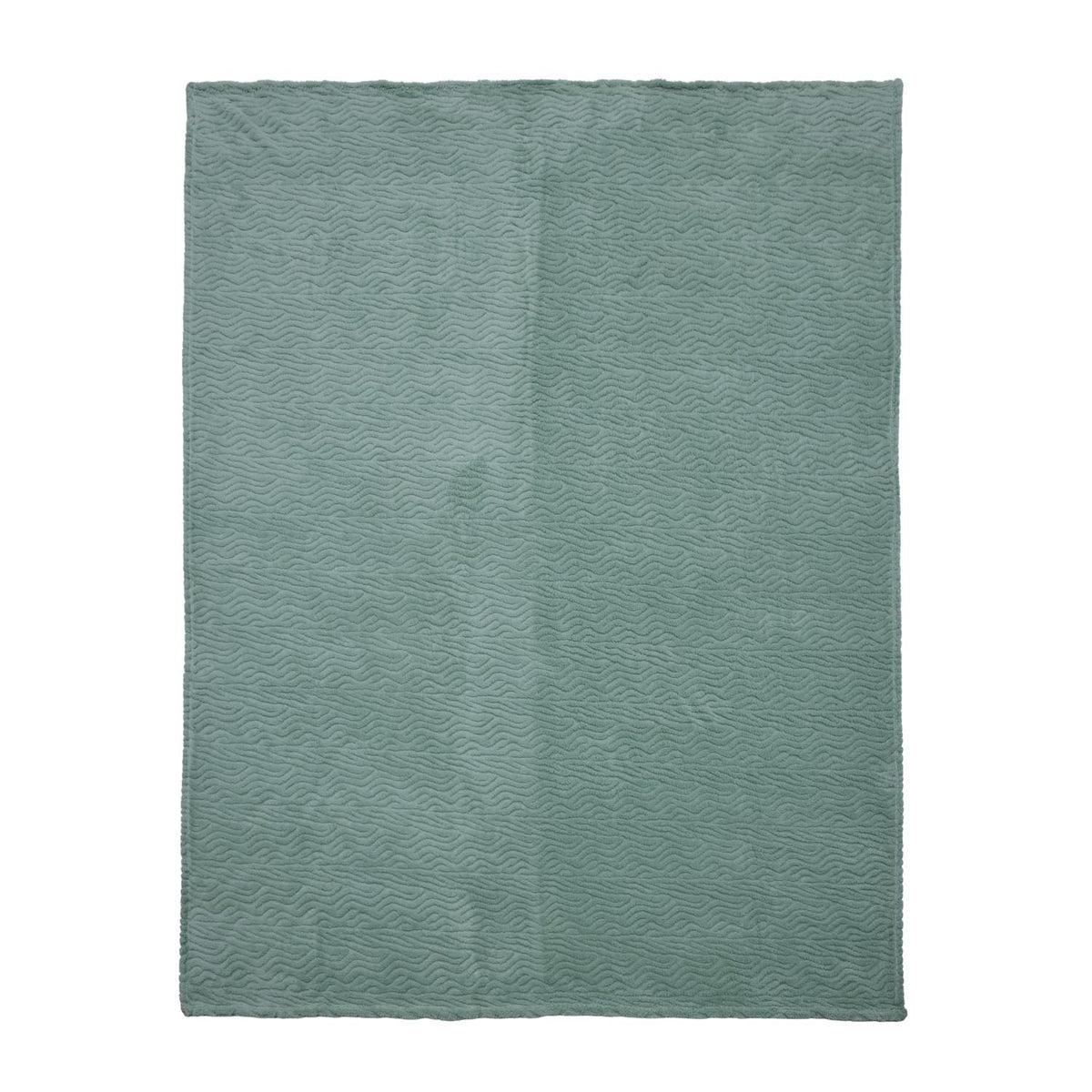 Jacquard Waves Polyester Double Blanket- Green