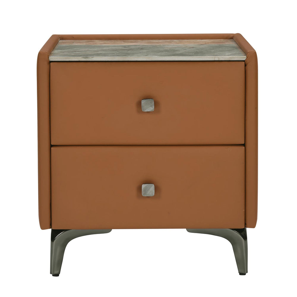 Lynn Upholstered Night Stand- Tan