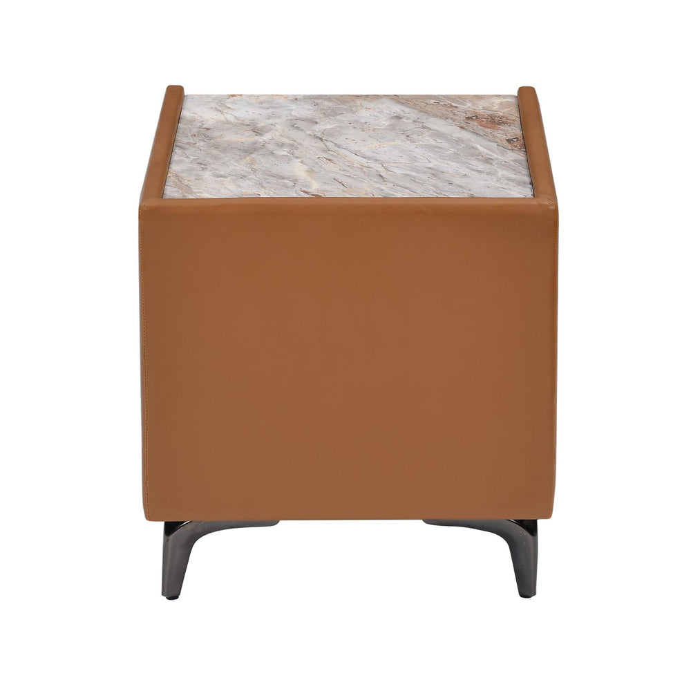 Lynn Upholstered Night Stand- Tan
