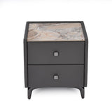 Lynn Upholstered Night Stand- Grey