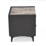 Lynn Upholstered Night Stand- Grey