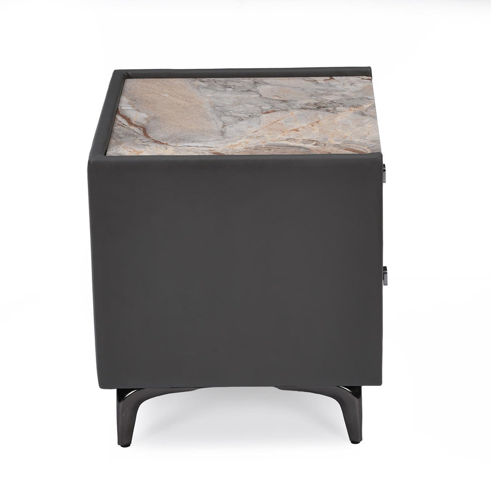 Lynn Upholstered Night Stand- Grey