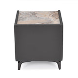 Lynn Upholstered Night Stand- Grey