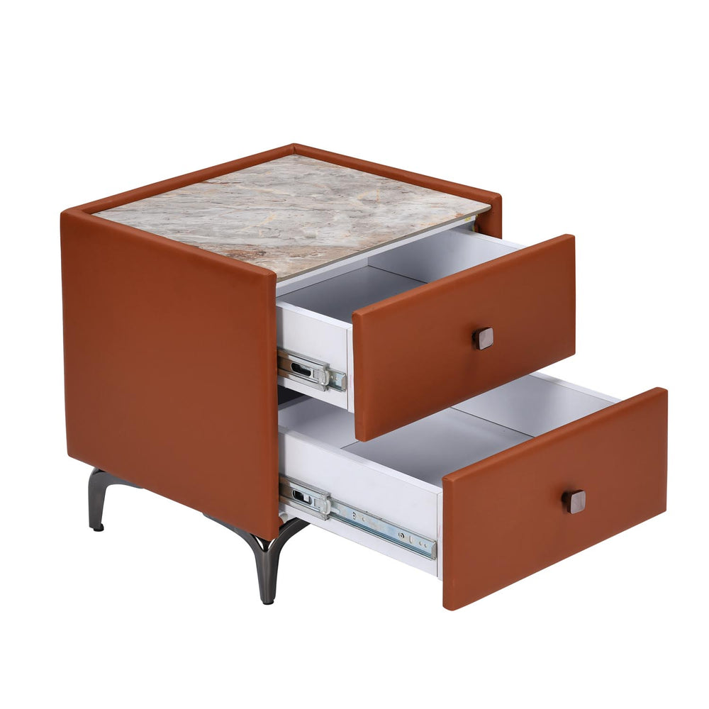 Lynn Upholstered Night Stand- Clay