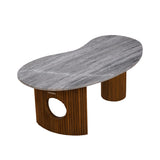 Orbis Marble Top Center Table Set of 2- Walnut